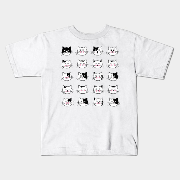 Emotional Cat Face Kids T-Shirt by William Edward Husband